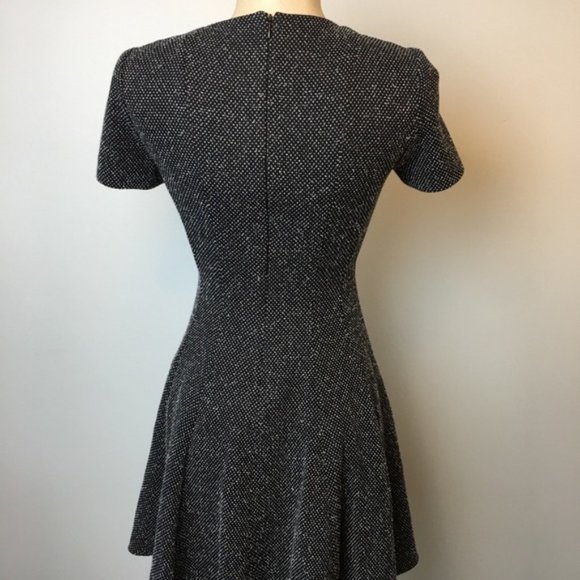 TIBI Birdeye Knit Dress Fit & Flare Black/White 2 - Picture 7 of 11